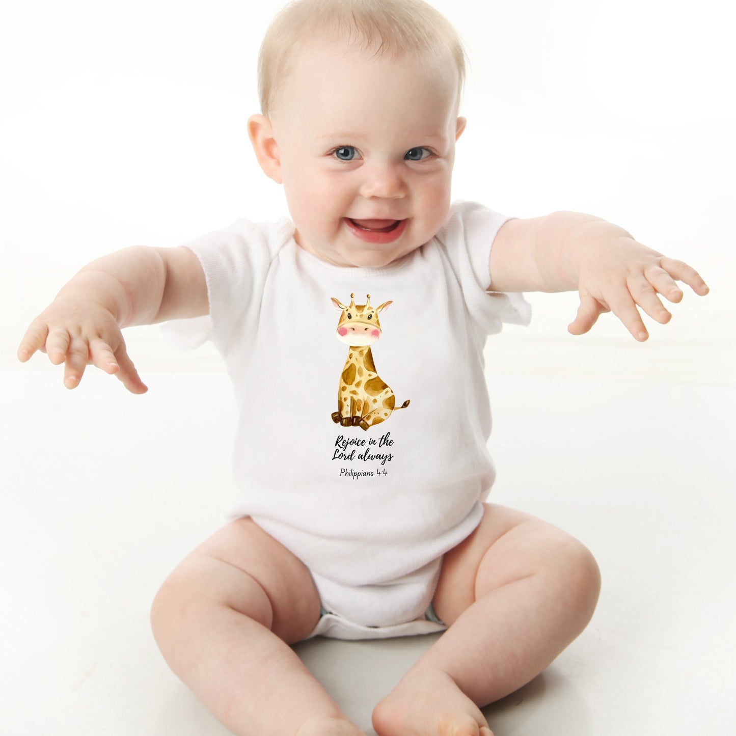 Rejoice in the Lord Baby Short Sleeve Bodysuit