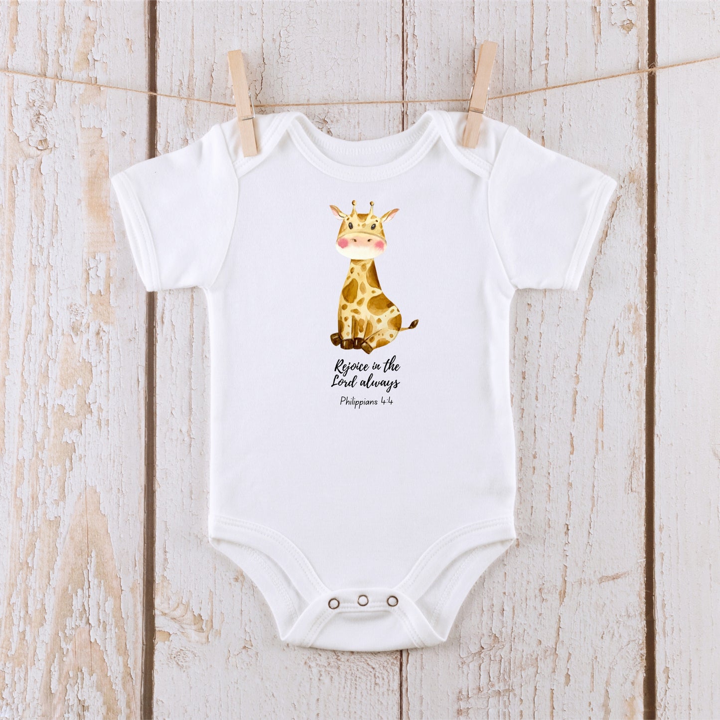 Rejoice in the Lord Baby Short Sleeve Bodysuit