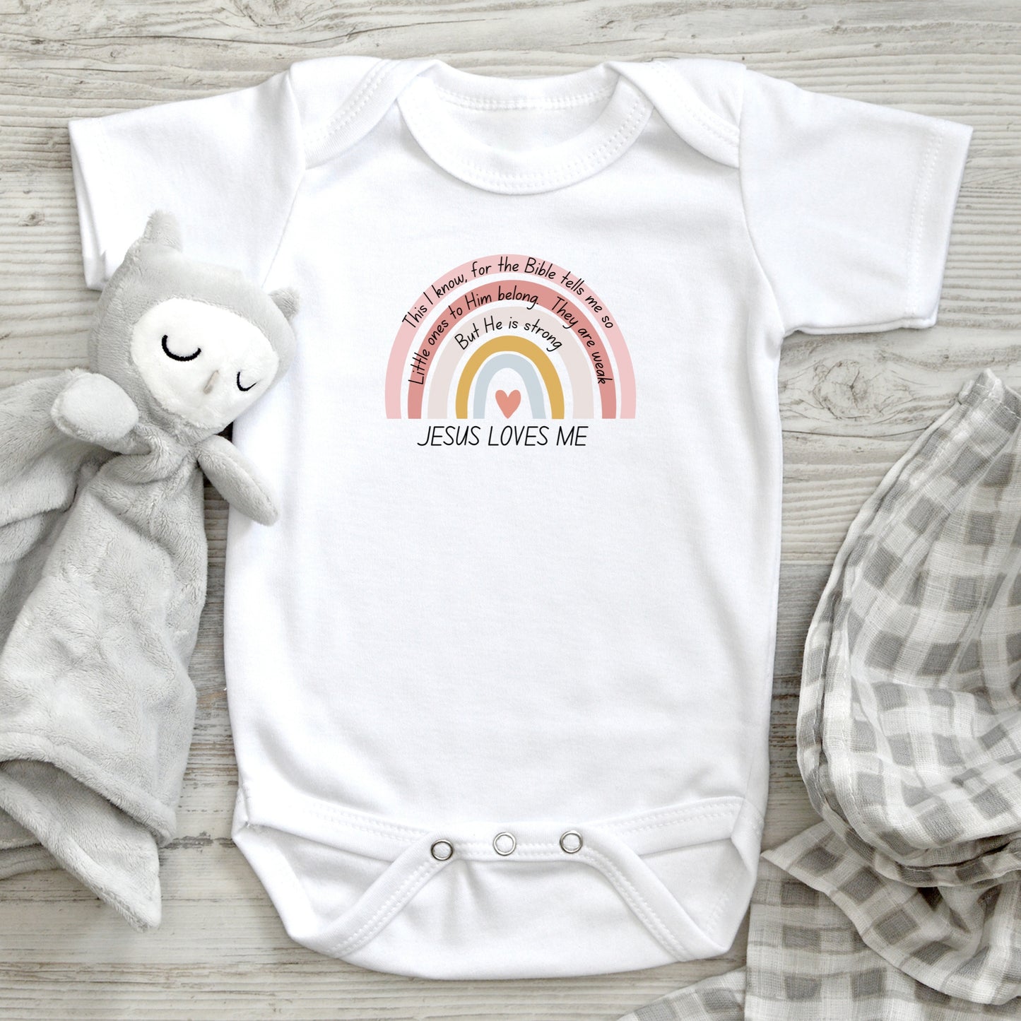 Jesus Loves Me Baby Short Sleeve Bodysuit