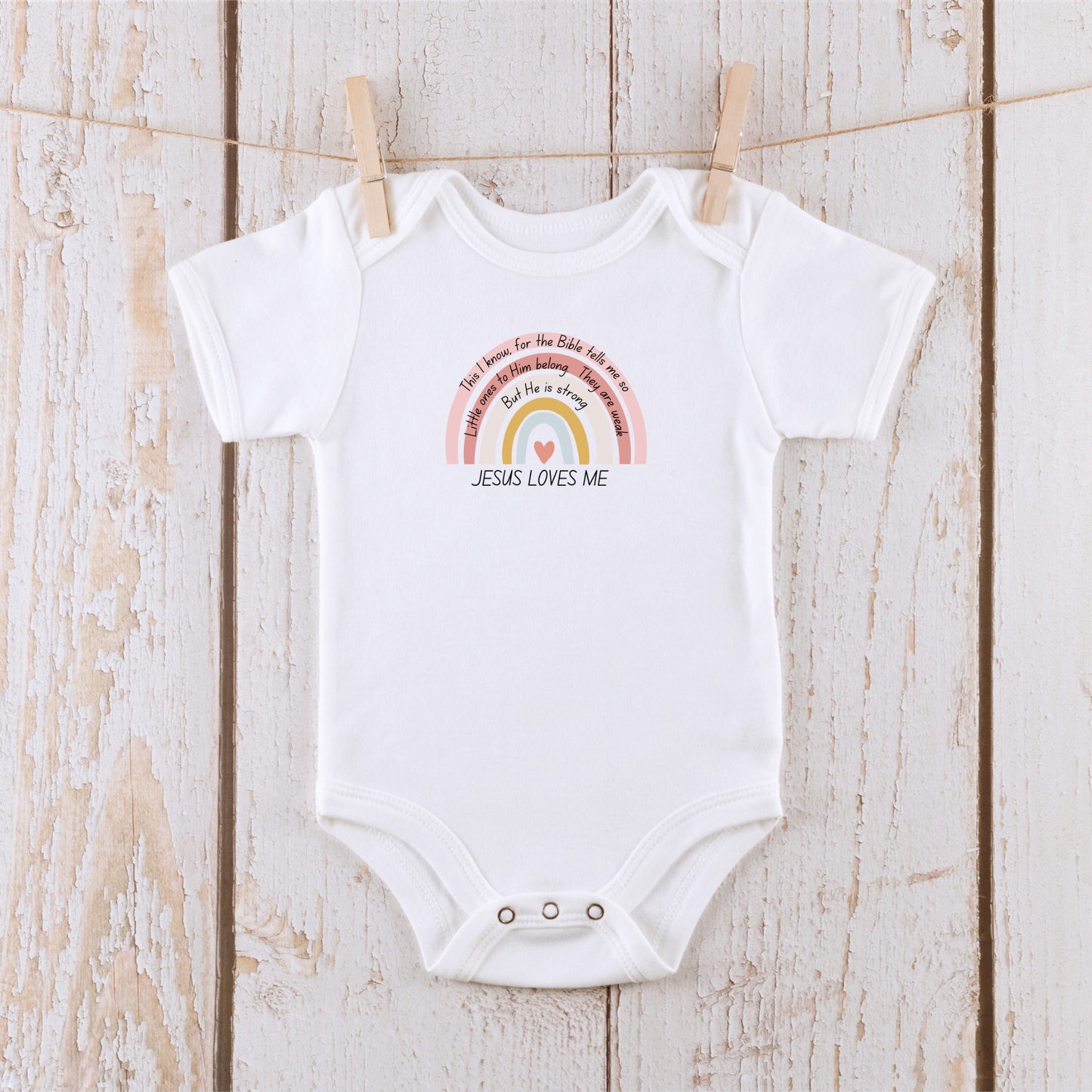 Jesus Loves Me Baby Short Sleeve Bodysuit