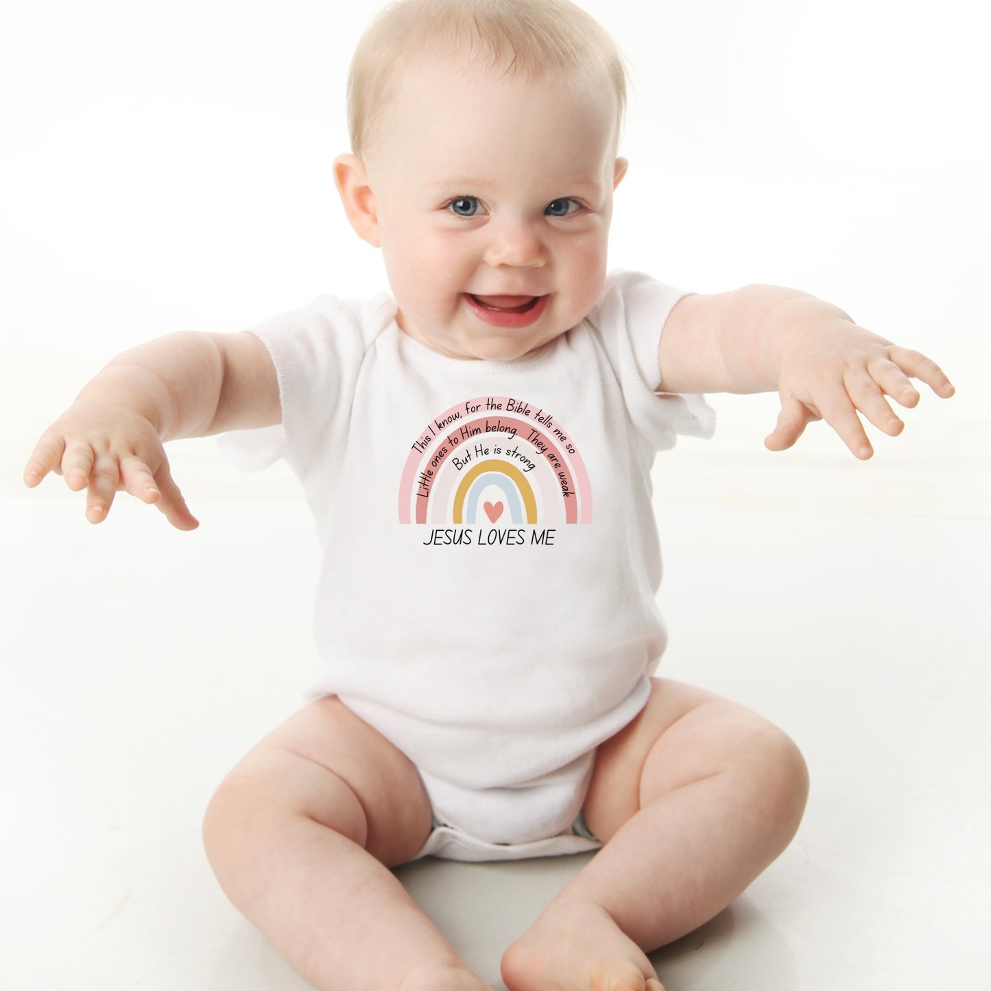 Jesus Loves Me Baby Short Sleeve Bodysuit