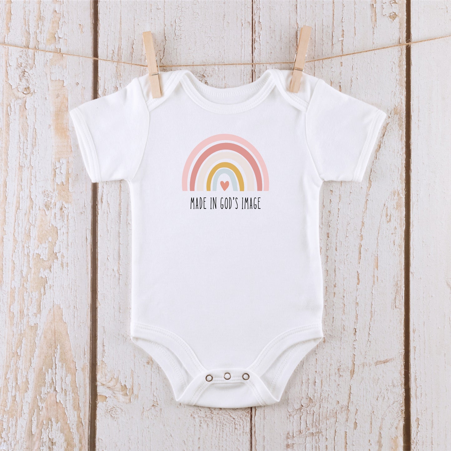 God's Image Rainbow Baby Short Sleeve Bodysuit