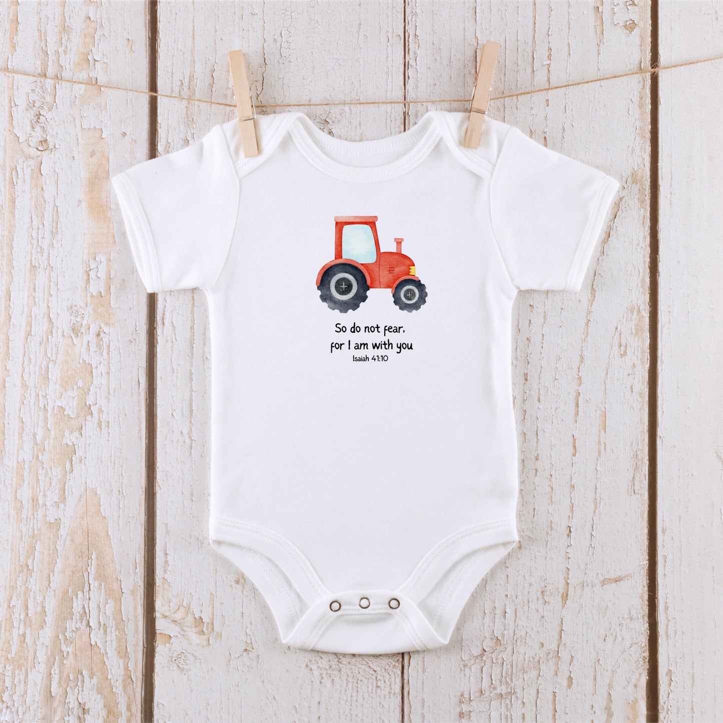 Do Not Fear Tractor - Baby Short Sleeve Bodysuit