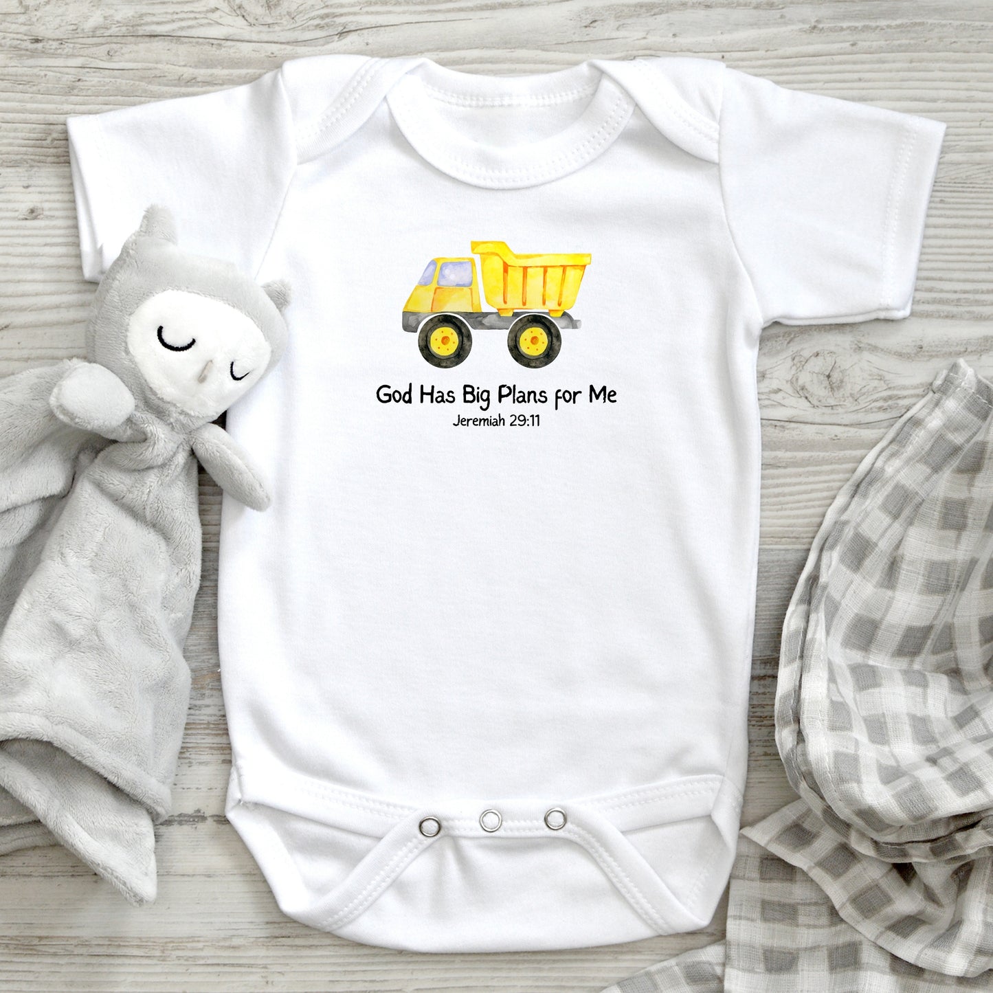 Big Plans Truck - Baby Short Sleeve Bodysuit