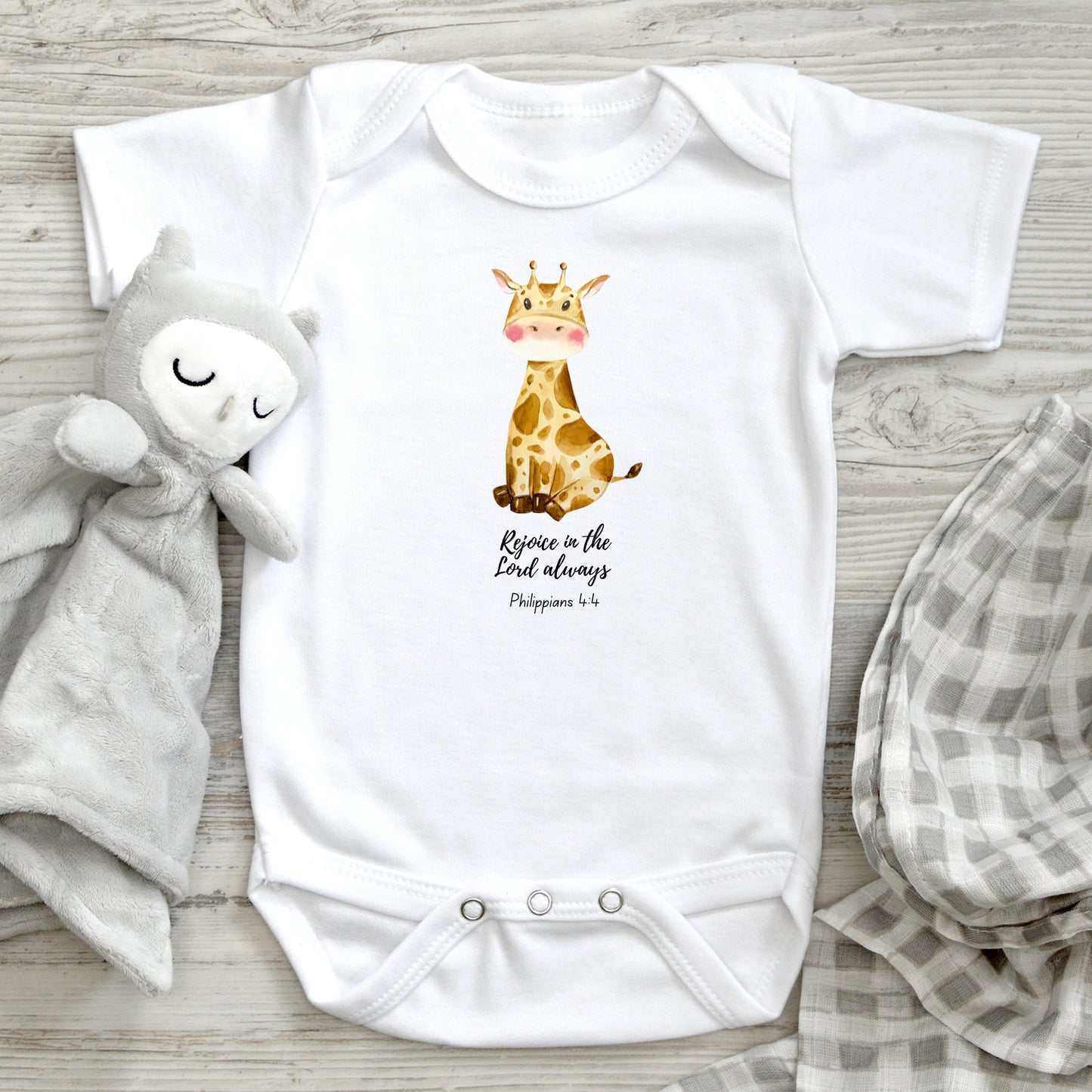 Rejoice in the Lord Baby Short Sleeve Bodysuit