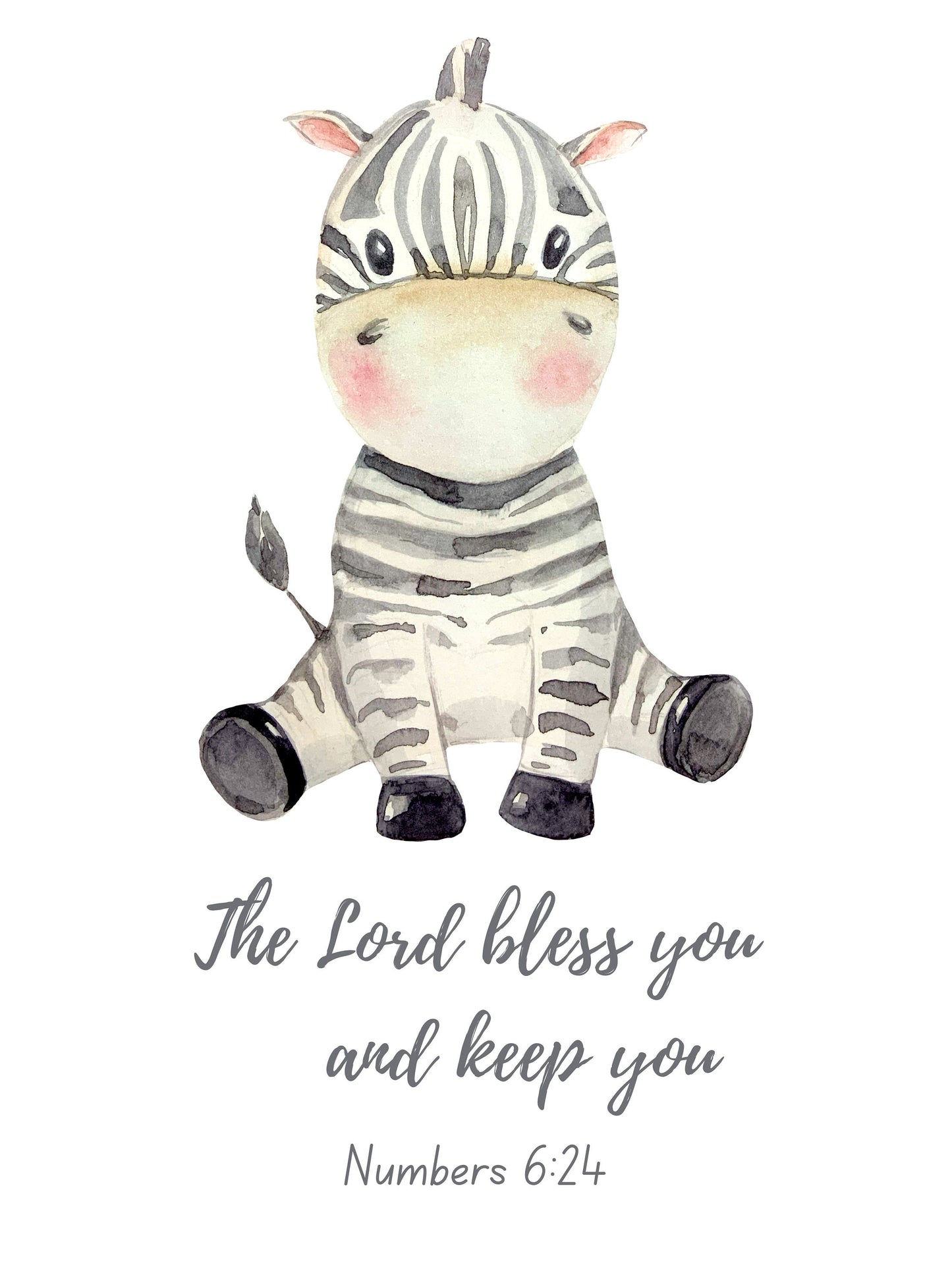 Christian Baby Shower Gift | Scripture Baby Gift | Christian Digital Nursery Art | Baby Animals | Jungle | Bible Verses