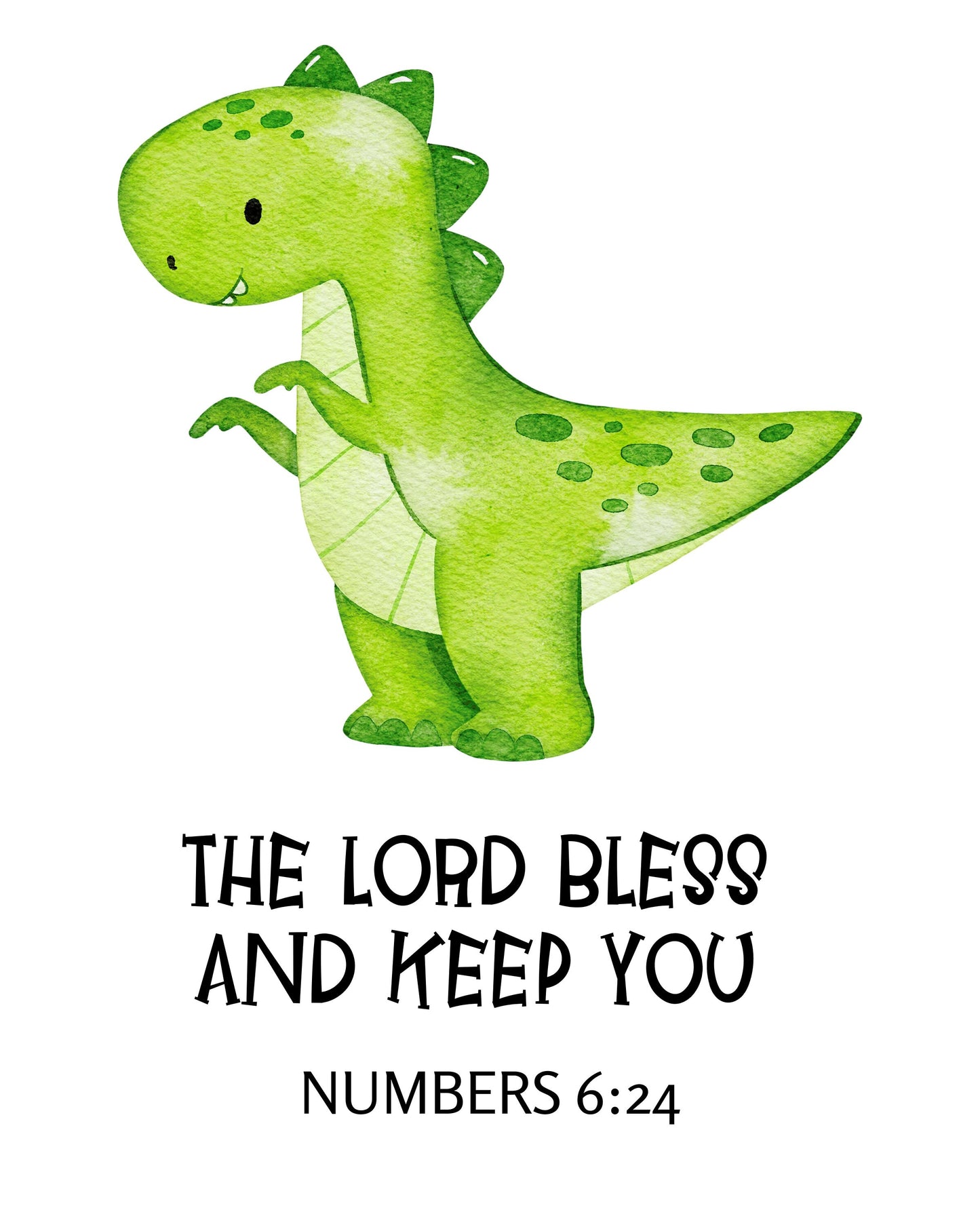 Christian Baby Shower Gift | Scripture Baby Gift | Christian Digital Nursery Art | Dinosaurs | Bible Verses