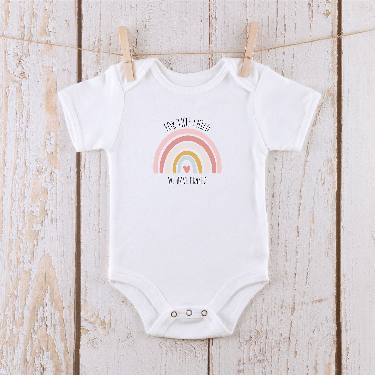 for this child we have prayed (pink) baby short sleeve onesie®