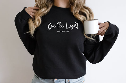 Be the Light Crewneck Sweatshirt - White Print