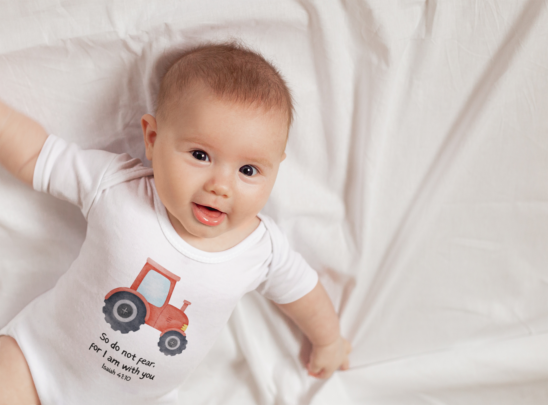 do not fear tractor - baby short sleeve onesie®